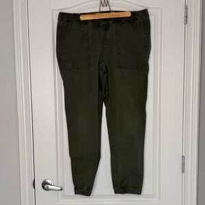 Roots Olive Green Cotton Jogger Pant XL Comfy Canadian Brand